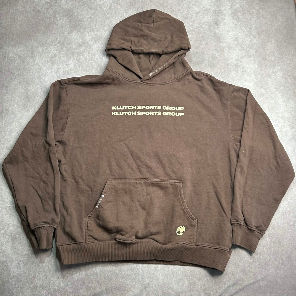Shaka Wear Klutch Sports Group Hoodie Brown Garment Dye XL Heavyweight Cotton